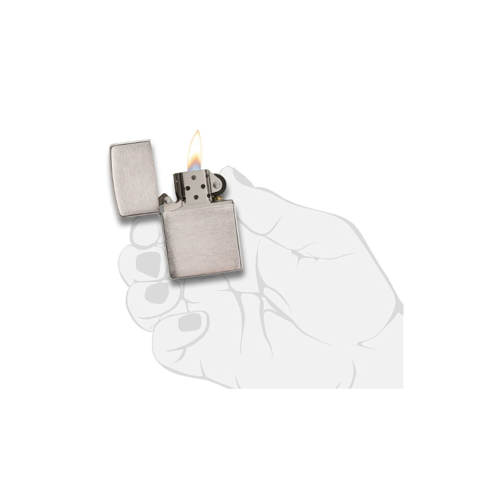 ZIPPO® | Chrome Brushed | BASIC | Mit Gravur möglich
