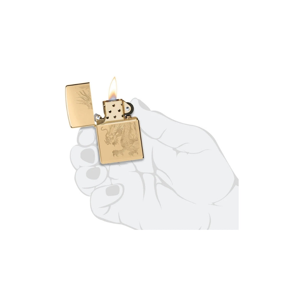 ZIPPO® Sturmfeuerzeug | Drachenschlag | Collector | High Polish Brass | Mit Gravur möglich
