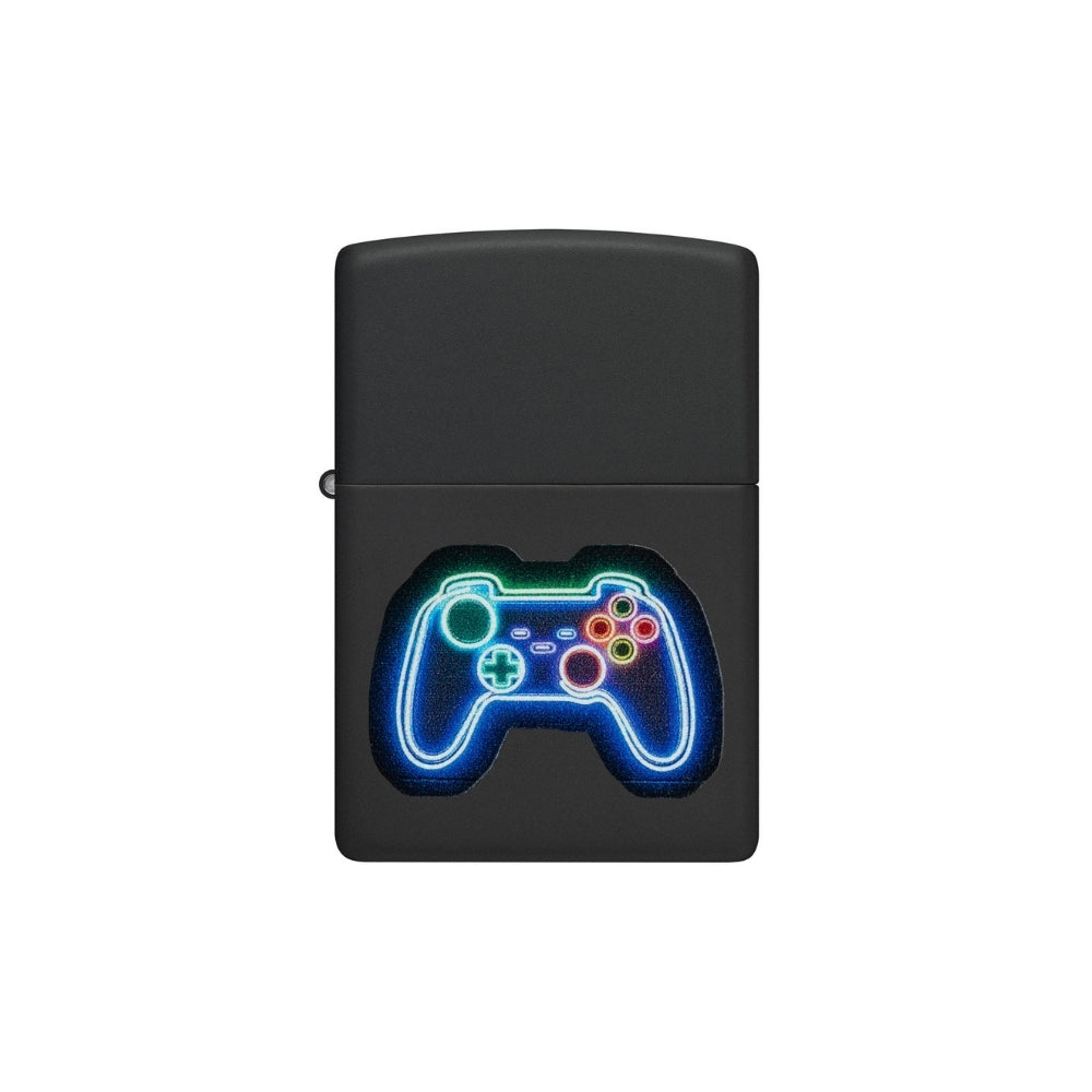ZIPPO® Sturmfeuerzeug | Schimmerndes Gamermotiv | Collector | Black Matte | Mit Gravur möglich