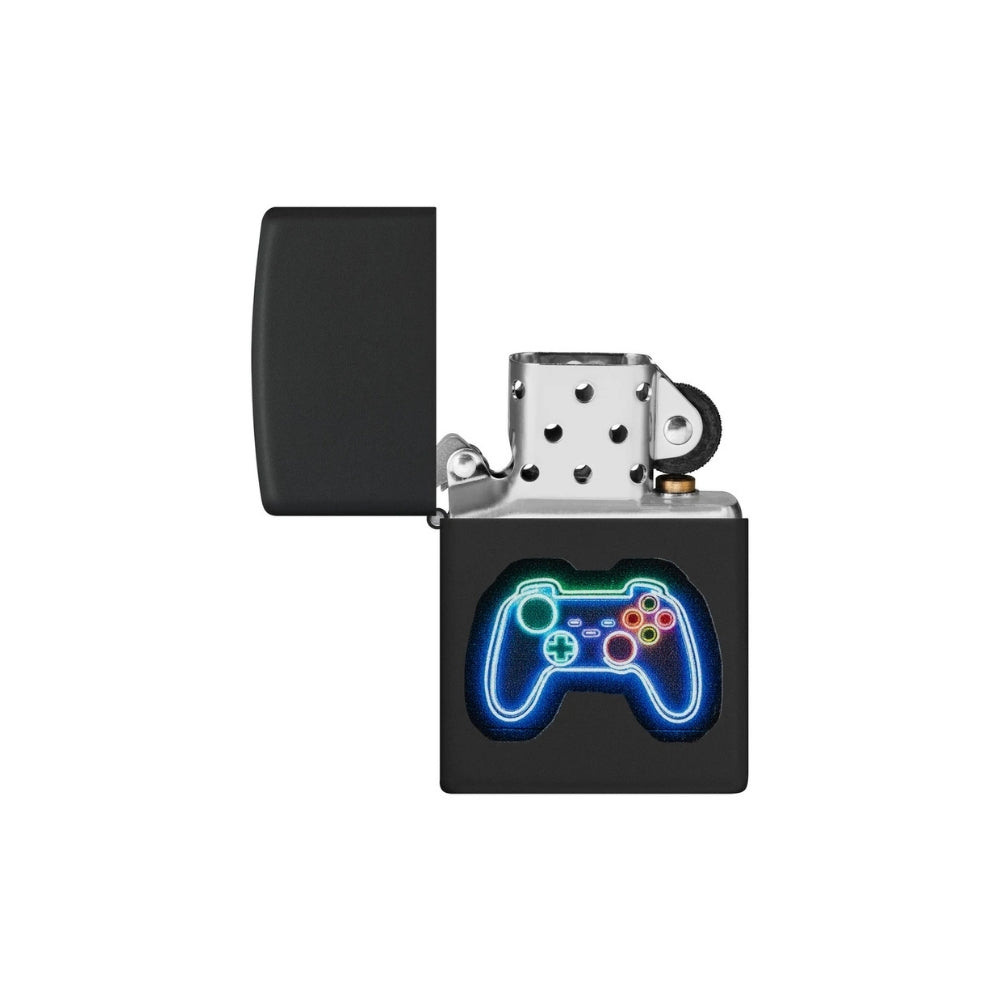 ZIPPO® Sturmfeuerzeug | Schimmerndes Gamermotiv | Collector | Black Matte | Mit Gravur möglich