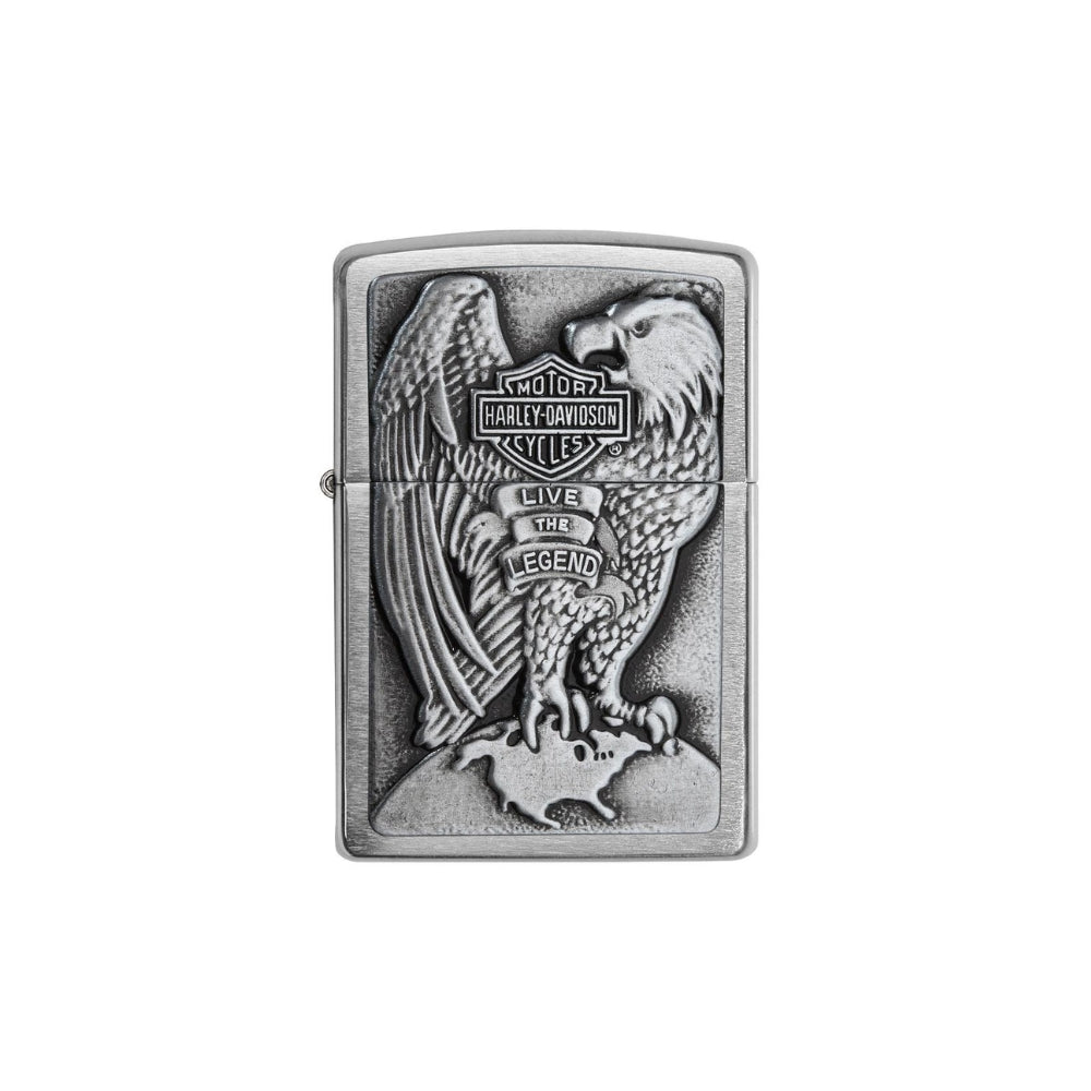 ZIPPO® | Harley-Davidson® | Brushed Chrome Live The Legend | Mit Gravur möglich