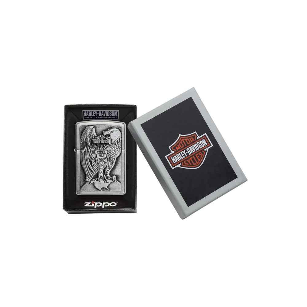 ZIPPO® | Harley-Davidson® | Brushed Chrome Live The Legend | Mit Gravur möglich