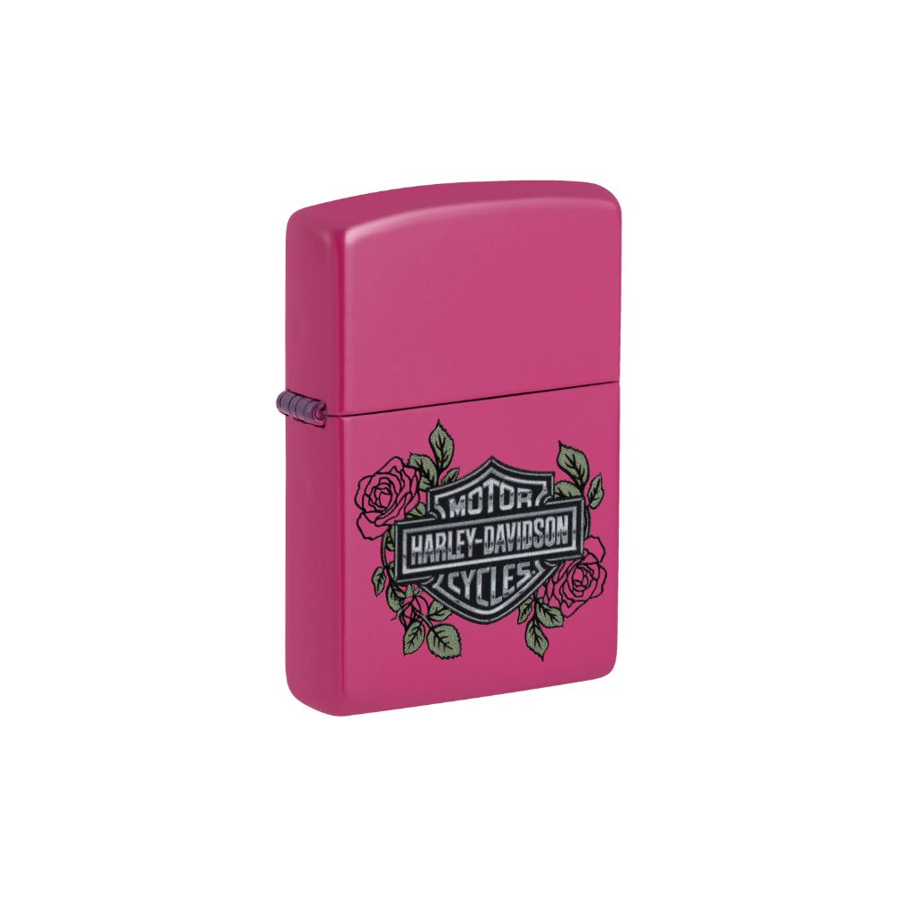 ZIPPO® | Harley-Davidson® mit Rosen | Pink | Mit Gravur möglich